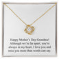 Happy Mother's Day (For Grandma) 001 - 18K Yellow Gold Finish Love Knot Necklace