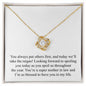 Happy Mother's Day (For Mother In Law) 004 - 18K Yellow Gold Finish Love Knot Necklace