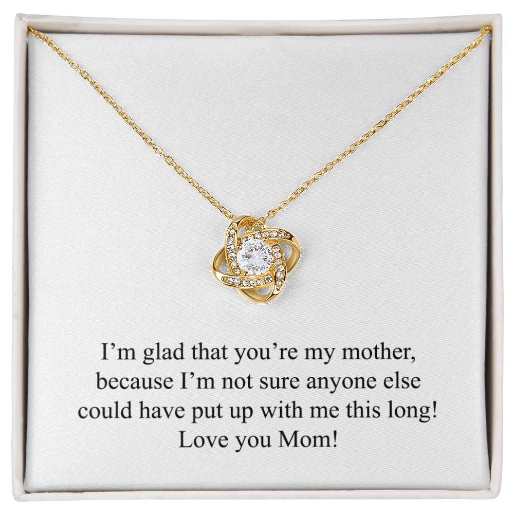 Happy Mother's Day (From Son) 007 - 18K Yellow Gold Finish Love Knot Necklace