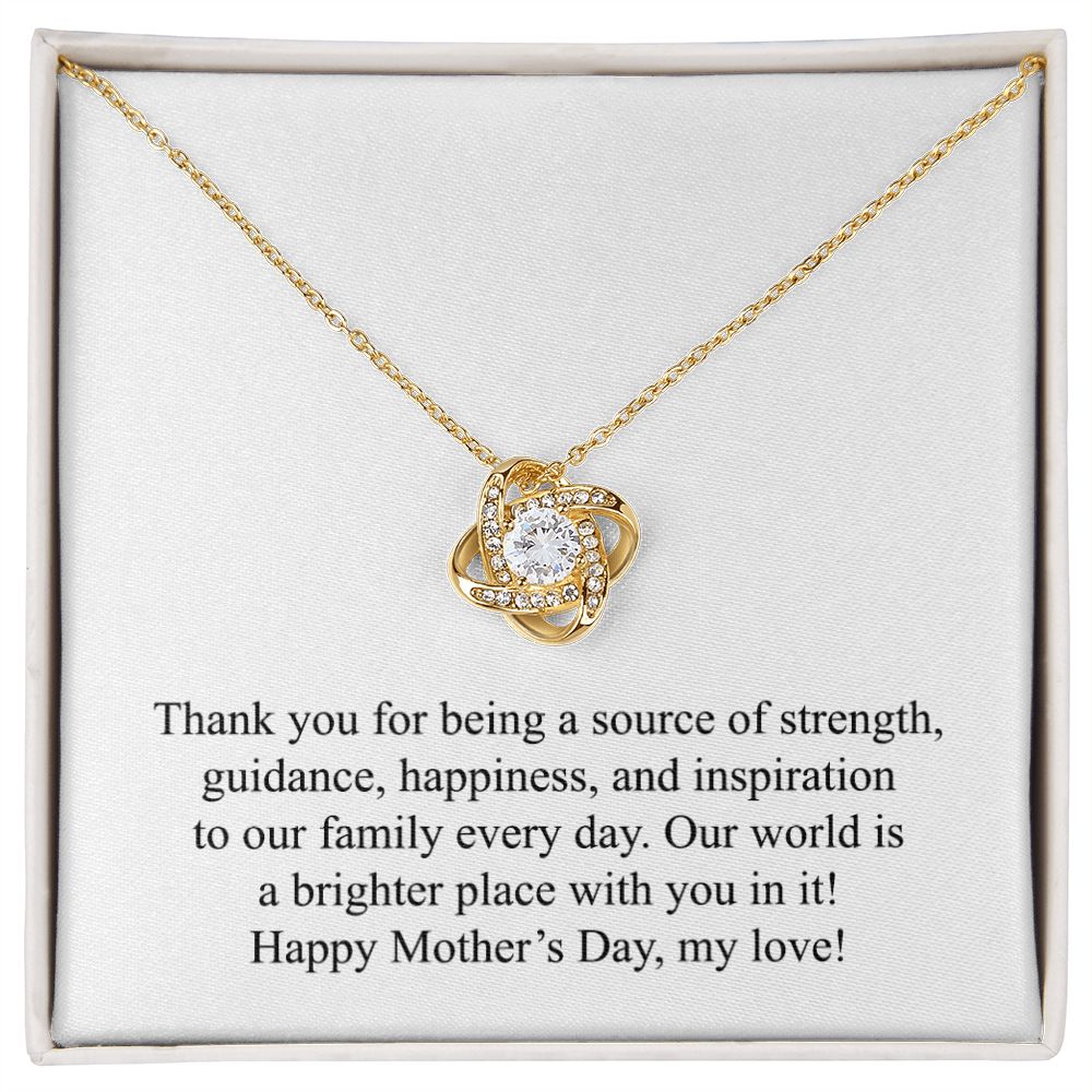 Happy Mother's Day (From Husband) 007 - 18K Yellow Gold Finish Love Knot Necklace