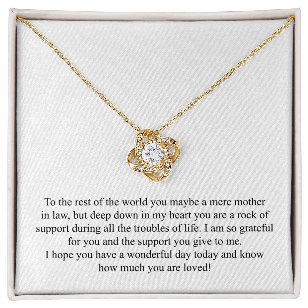 Happy Mother's Day (For Mother In Law) 005 - 18K Yellow Gold Finish Love Knot Necklace