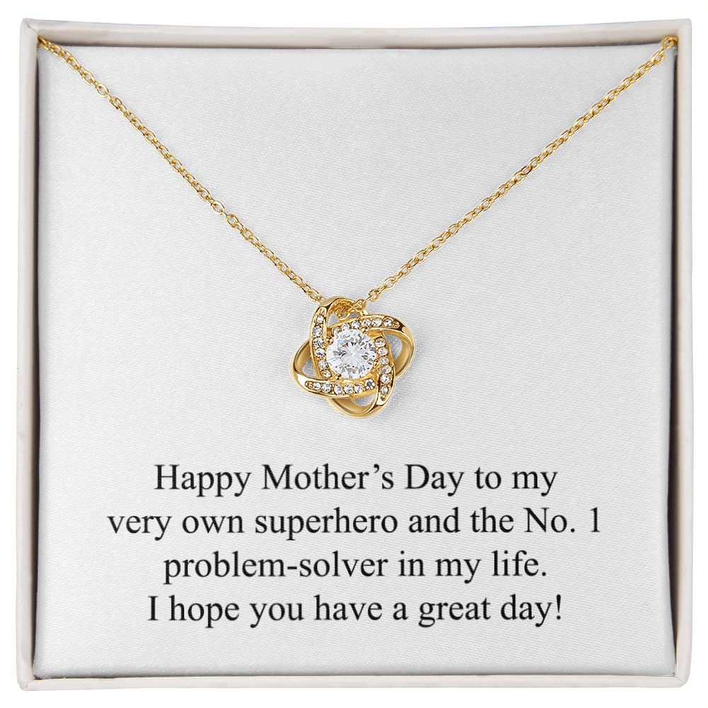Happy Mother's Day (From Son) 004 - 18K Yellow Gold Finish Love Knot Necklace