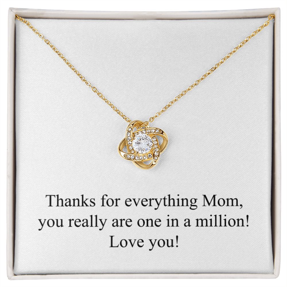 Happy Mother's Day (From Son) 002 - 18K Yellow Gold Finish Love Knot Necklace