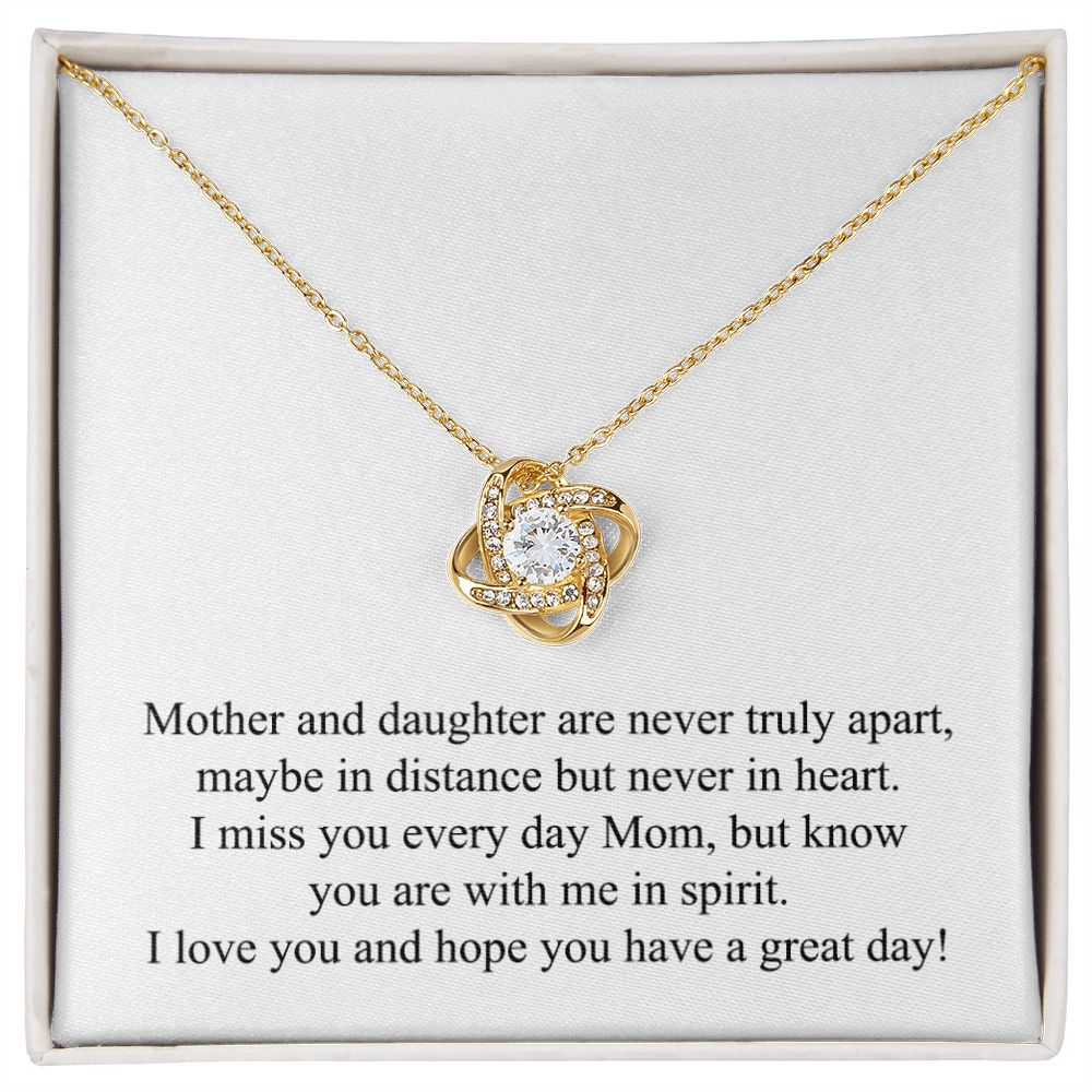Happy Mother's Day (From Daughter) 003 - 18K Yellow Gold Finish Love Knot Necklace