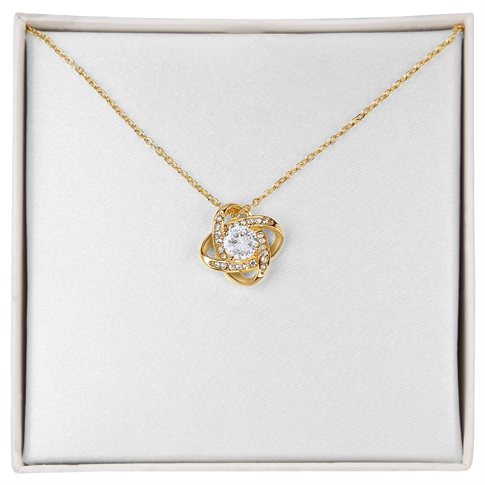 18K Yellow Gold Finish Love Knot Necklace