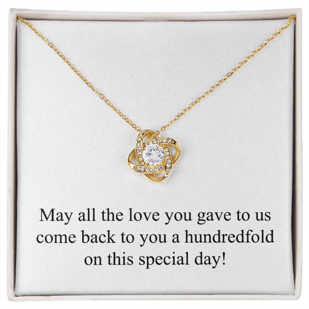 Happy Mother's Day 009 - 18K Yellow Gold Finish Love Knot Necklace