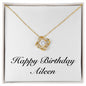 Happy Birthday Aileen - 18K Yellow Gold Finish Love Knot Necklace