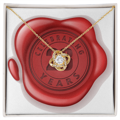 Celebrating 23 Years Anniversary - 18K Yellow Gold Finish Love Knot Necklace