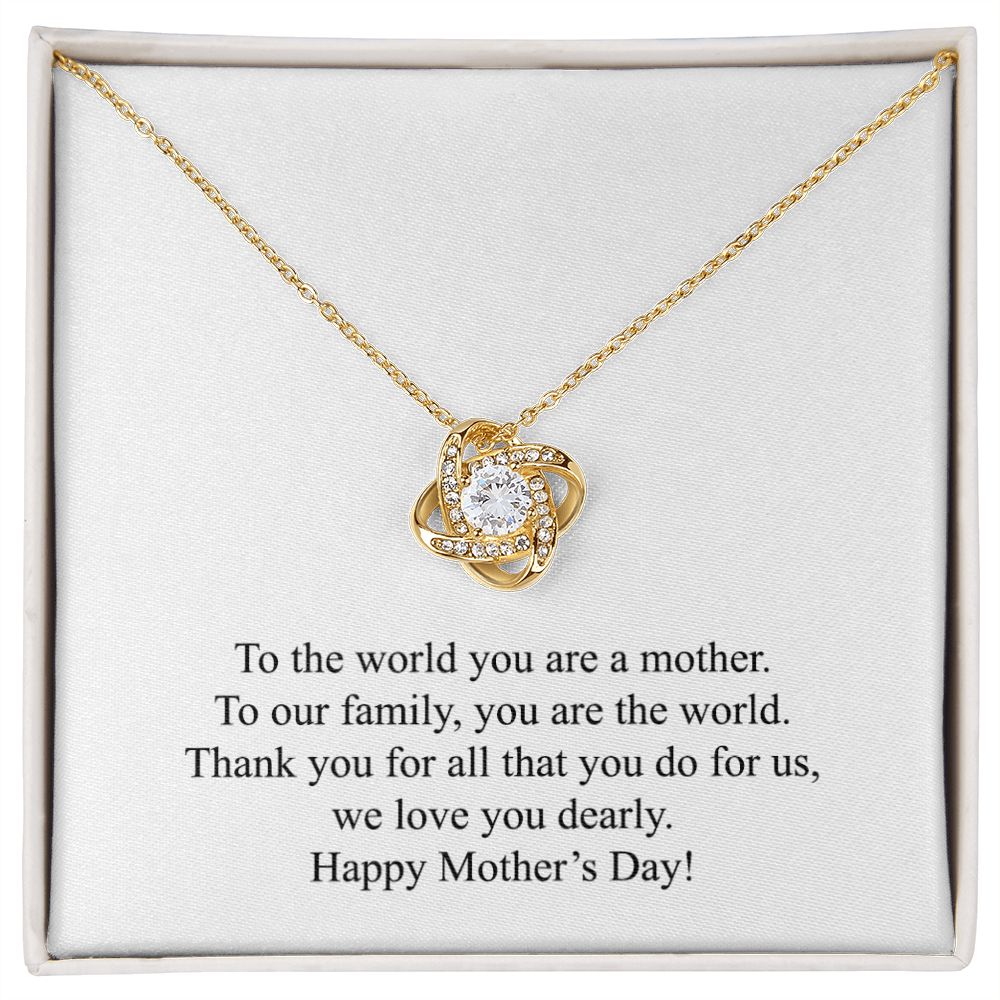 Happy Mother's Day (From Husband) 001 - 18K Yellow Gold Finish Love Knot Necklace