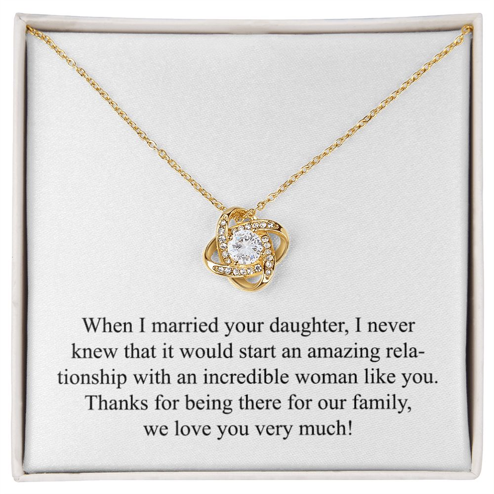 Happy Mother's Day (For Mother In Law) 007 - 18K Yellow Gold Finish Love Knot Necklace