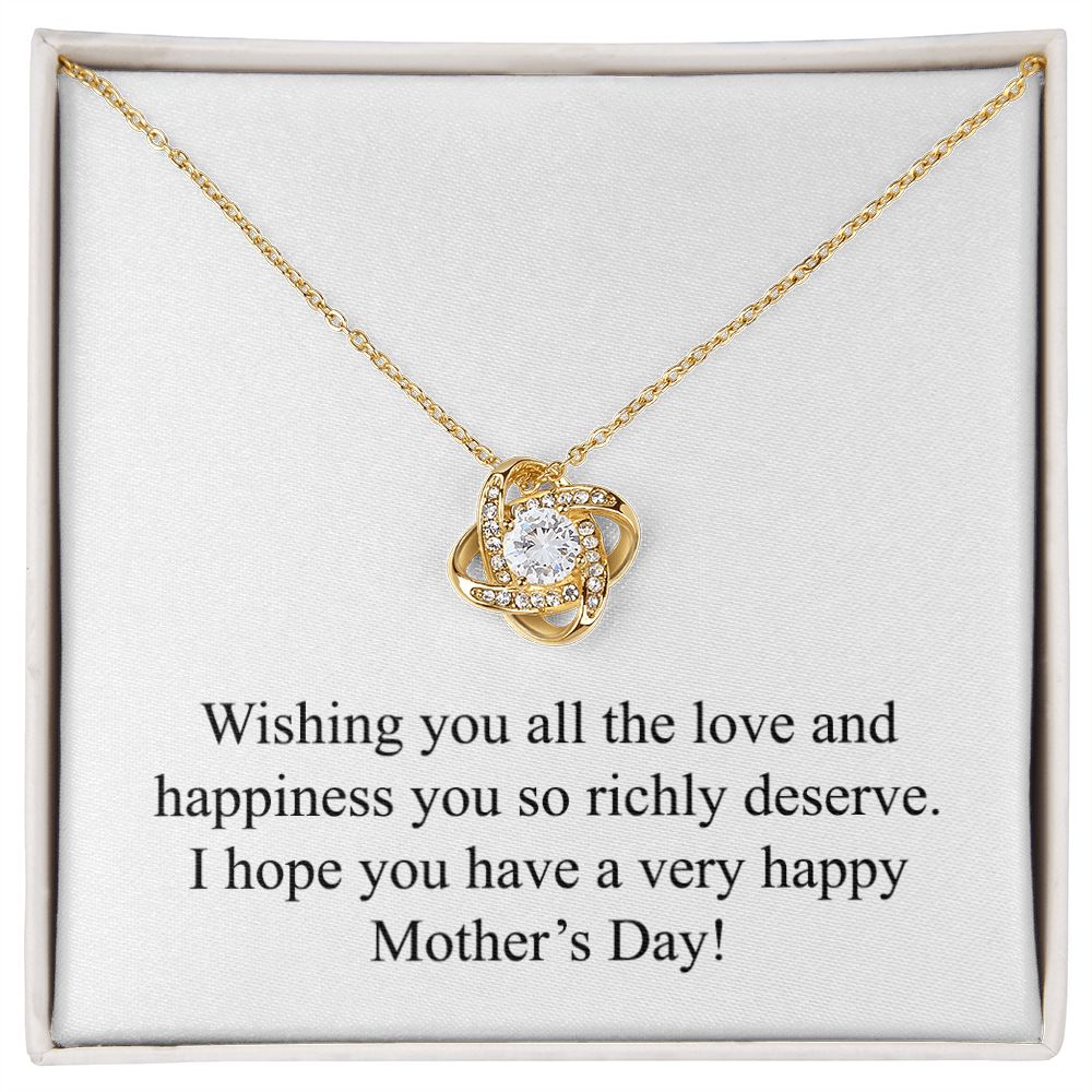 Happy Mother's Day 010 - 18K Yellow Gold Finish Love Knot Necklace