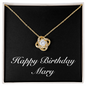 Happy Birthday Mary v2 - 18K Yellow Gold Finish Love Knot Necklace