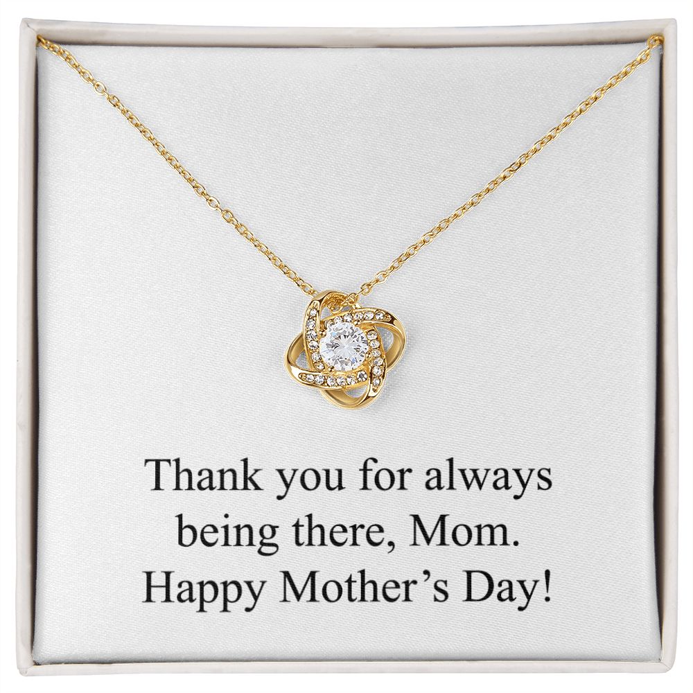 Happy Mother's Day (From Son) 001 - 18K Yellow Gold Finish Love Knot Necklace