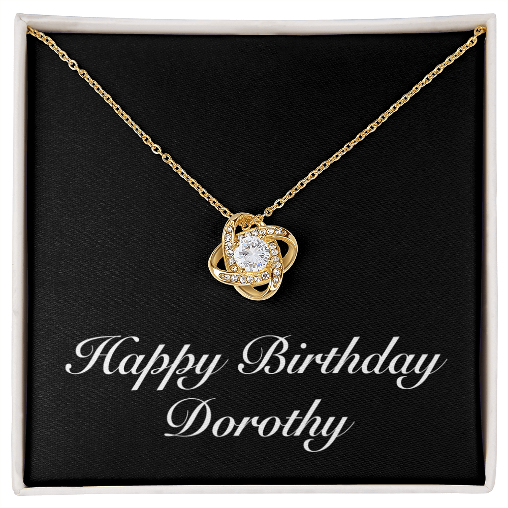 Happy Birthday Dorothy v2 - 18K Yellow Gold Finish Love Knot Necklace