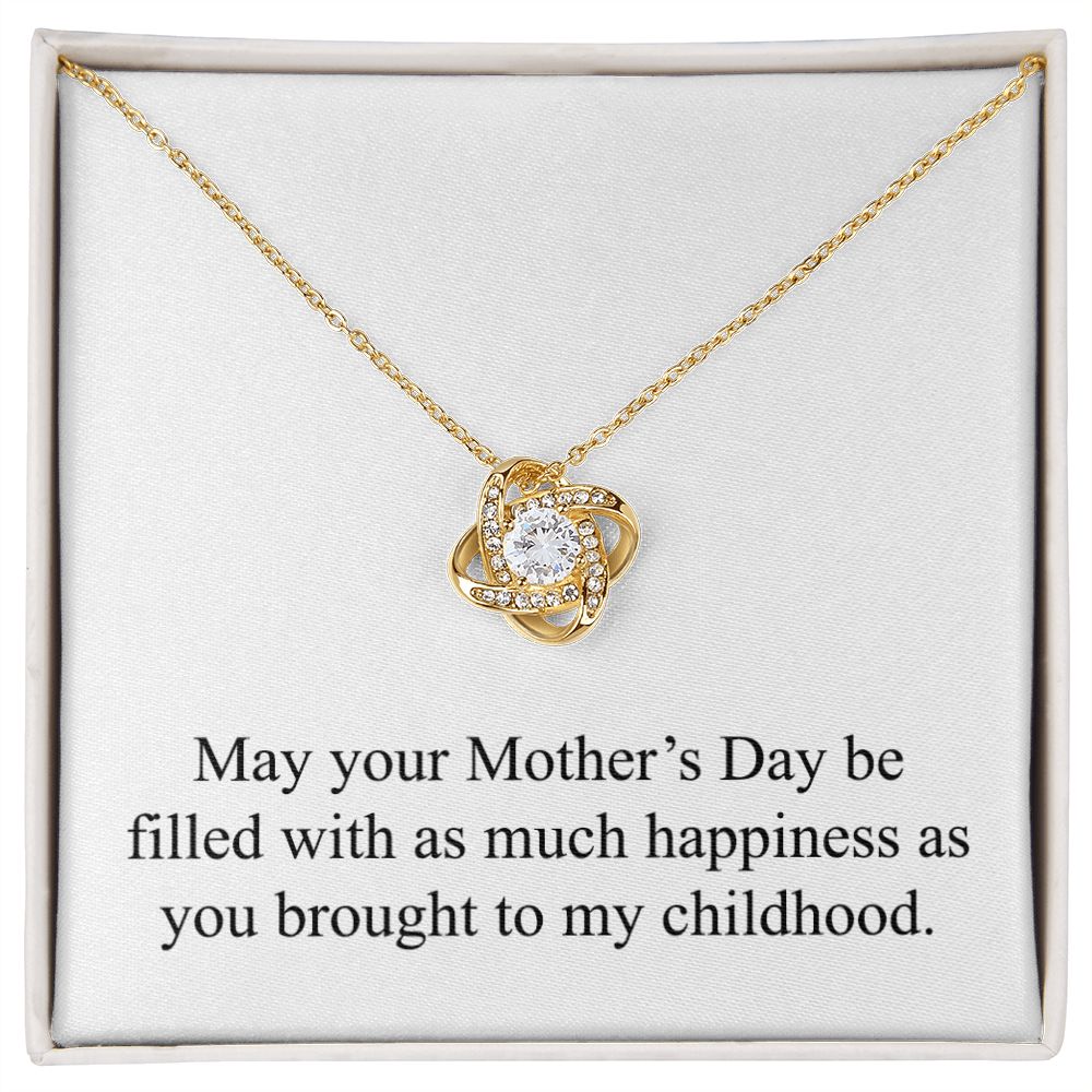 Happy Mother's Day 008 - 18K Yellow Gold Finish Love Knot Necklace