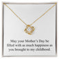 Happy Mother's Day 008 - 18K Yellow Gold Finish Love Knot Necklace
