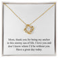 Happy Mother's Day (From Son) 005 - 18K Yellow Gold Finish Love Knot Necklace