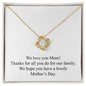 Happy Mother's Day 021 - 18K Yellow Gold Finish Love Knot Necklace