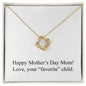 Happy Mother's Day (Funny) 007 - 18K Yellow Gold Finish Love Knot Necklace