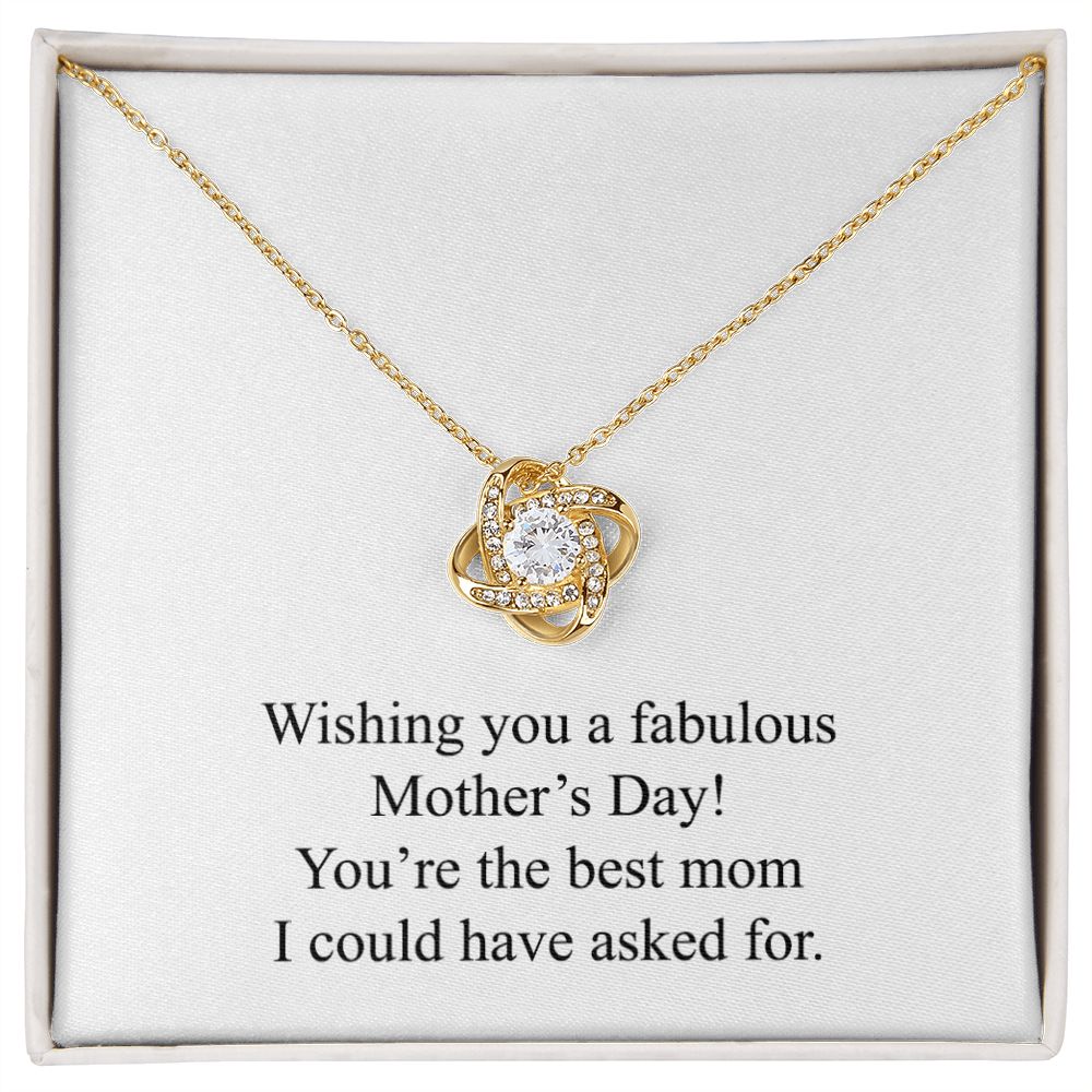 Happy Mother's Day 013 - 18K Yellow Gold Finish Love Knot Necklace
