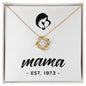 Mama, Est. 1973 - 18K Yellow Gold Finish Love Knot Necklace