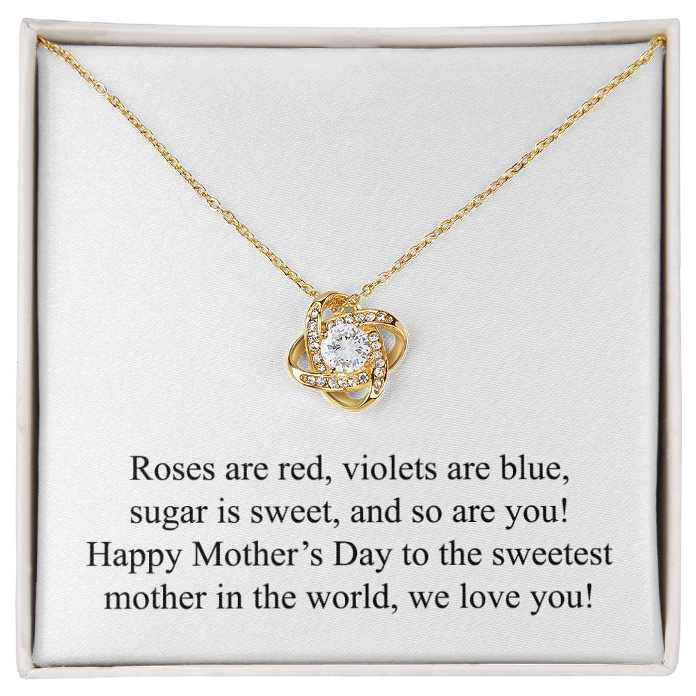 Happy Mother's Day 025 - 18K Yellow Gold Finish Love Knot Necklace
