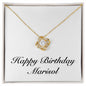 Happy Birthday Marisol - 18K Yellow Gold Finish Love Knot Necklace