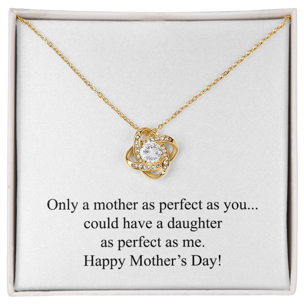 Happy Mother's Day (Funny) 002 - 18K Yellow Gold Finish Love Knot Necklace