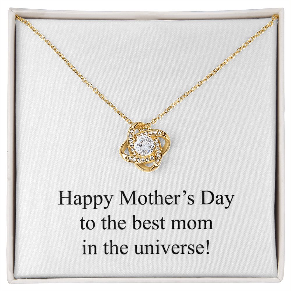 Happy Mother's Day 026 - 18K Yellow Gold Finish Love Knot Necklace