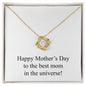 Happy Mother's Day 026 - 18K Yellow Gold Finish Love Knot Necklace
