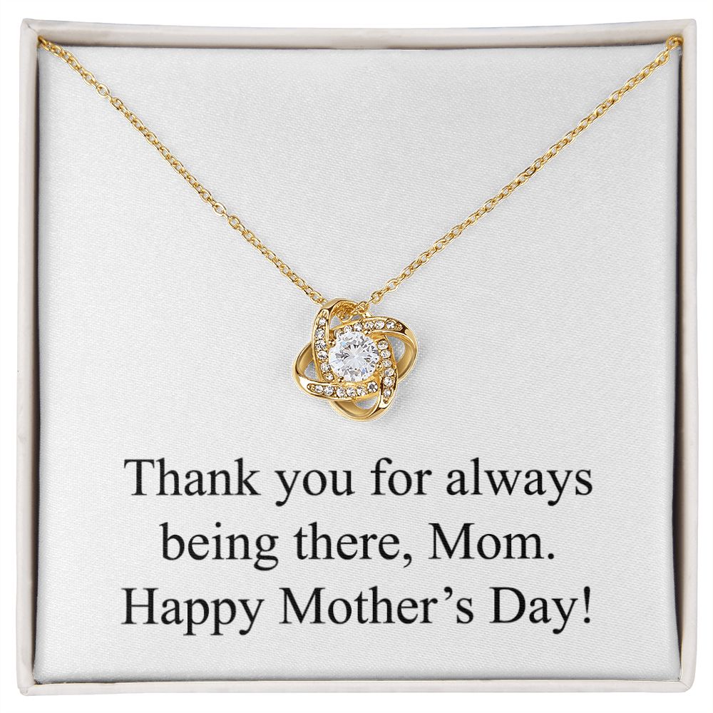 Happy Mother's Day 007 - 18K Yellow Gold Finish Love Knot Necklace