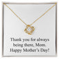 Happy Mother's Day 007 - 18K Yellow Gold Finish Love Knot Necklace