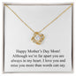 Happy Mother's Day (From Daughter) 008 - 18K Yellow Gold Finish Love Knot Necklace