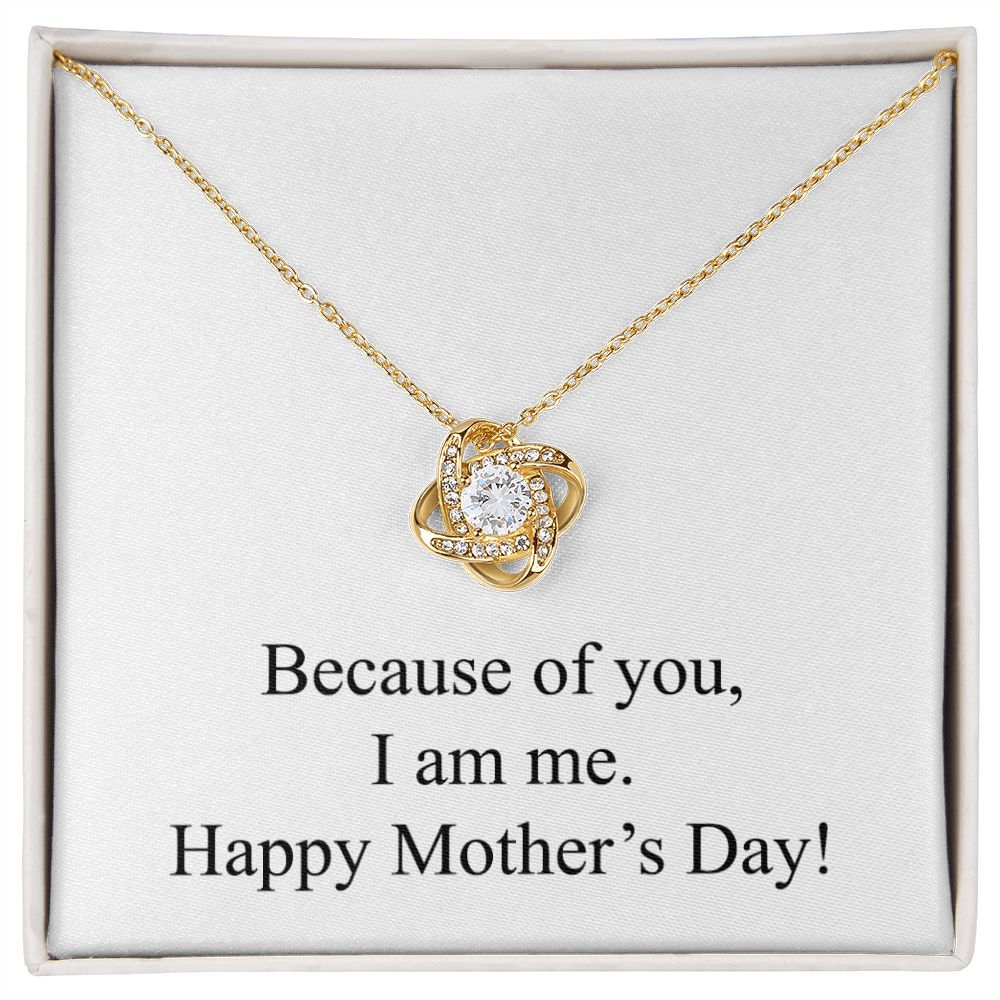 Happy Mother's Day 012 - 18K Yellow Gold Finish Love Knot Necklace