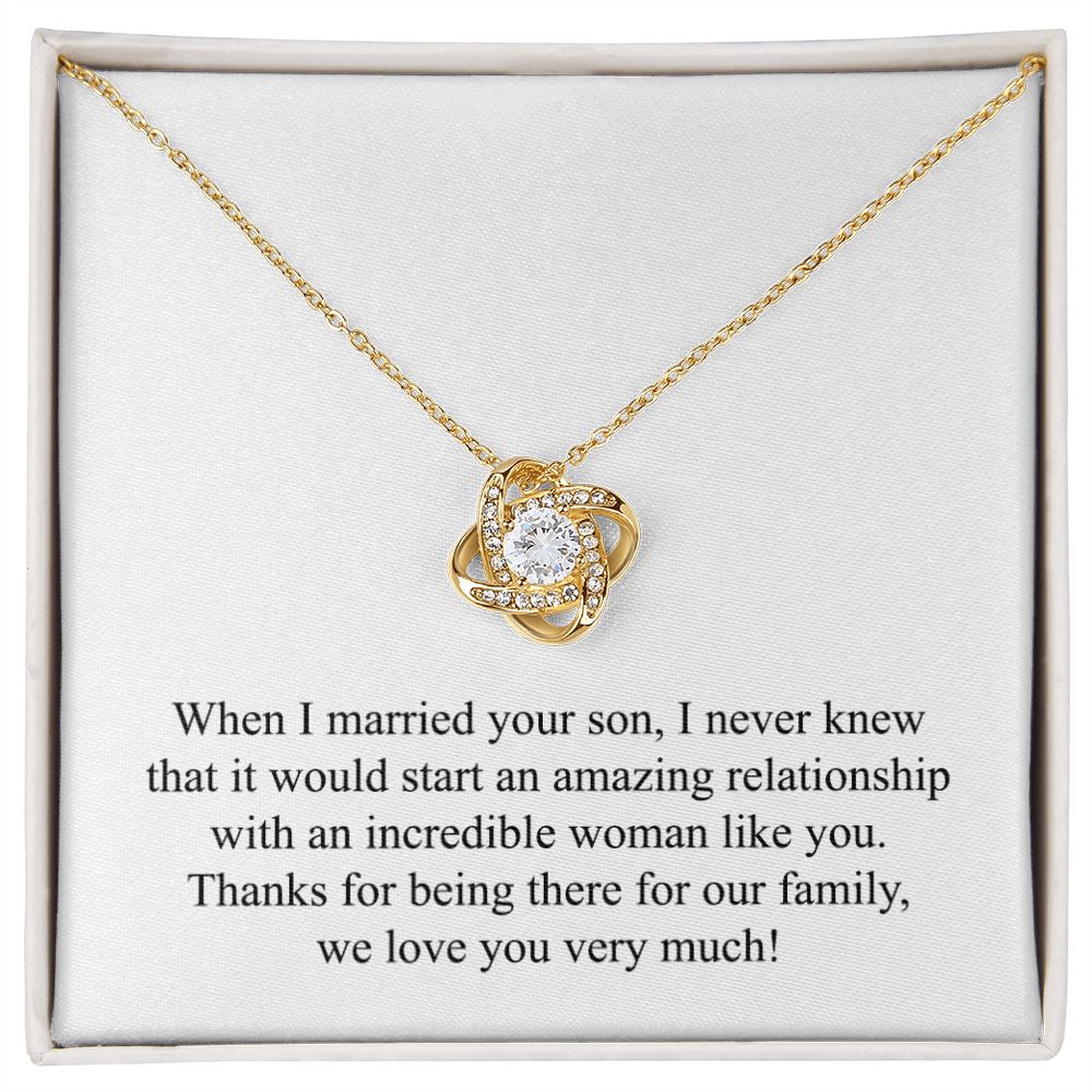 Happy Mother's Day (For Mother In Law) 006 - 18K Yellow Gold Finish Love Knot Necklace