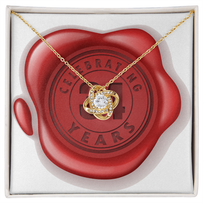 Celebrating 34 Years Anniversary - 18K Yellow Gold Finish Love Knot Necklace