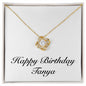 Happy Birthday Tanya - 18K Yellow Gold Finish Love Knot Necklace