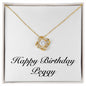 Happy Birthday Peggy - 18K Yellow Gold Finish Love Knot Necklace