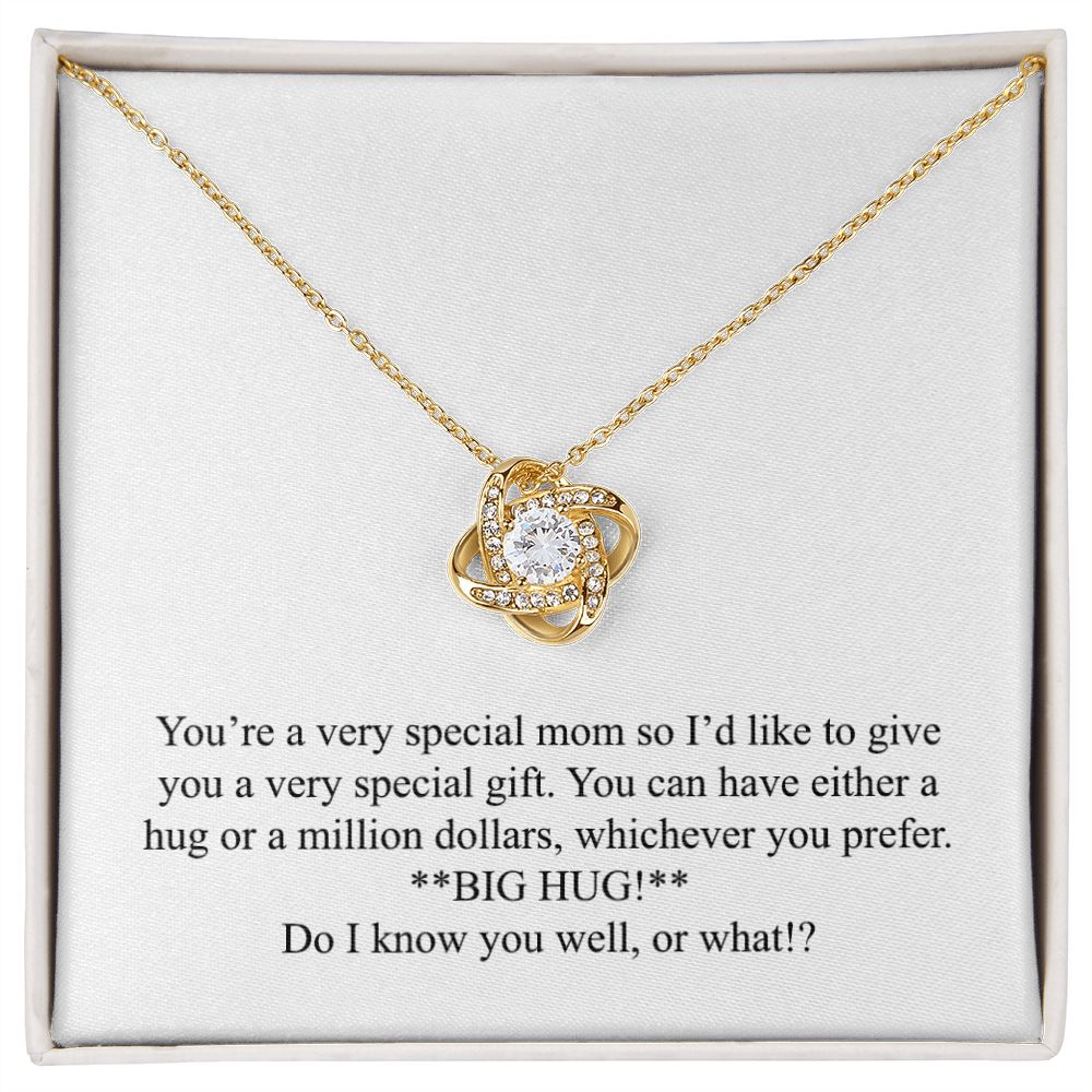 Happy Mother's Day (Funny) 010 - 18K Yellow Gold Finish Love Knot Necklace