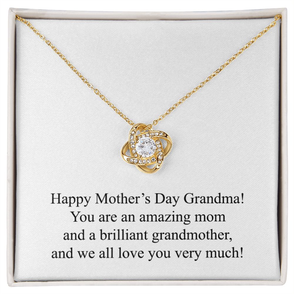 Happy Mother's Day (For Grandma) 003 - 18K Yellow Gold Finish Love Knot Necklace