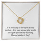 Happy Mother's Day (Funny) 001 - 18K Yellow Gold Finish Love Knot Necklace