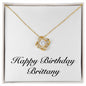 Happy Birthday Brittany - 18K Yellow Gold Finish Love Knot Necklace
