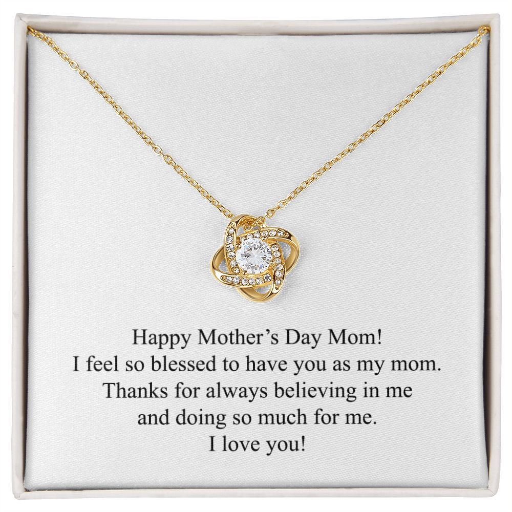 Happy Mother's Day 018 - 18K Yellow Gold Finish Love Knot Necklace