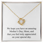 Happy Mother's Day 022 - 18K Yellow Gold Finish Love Knot Necklace