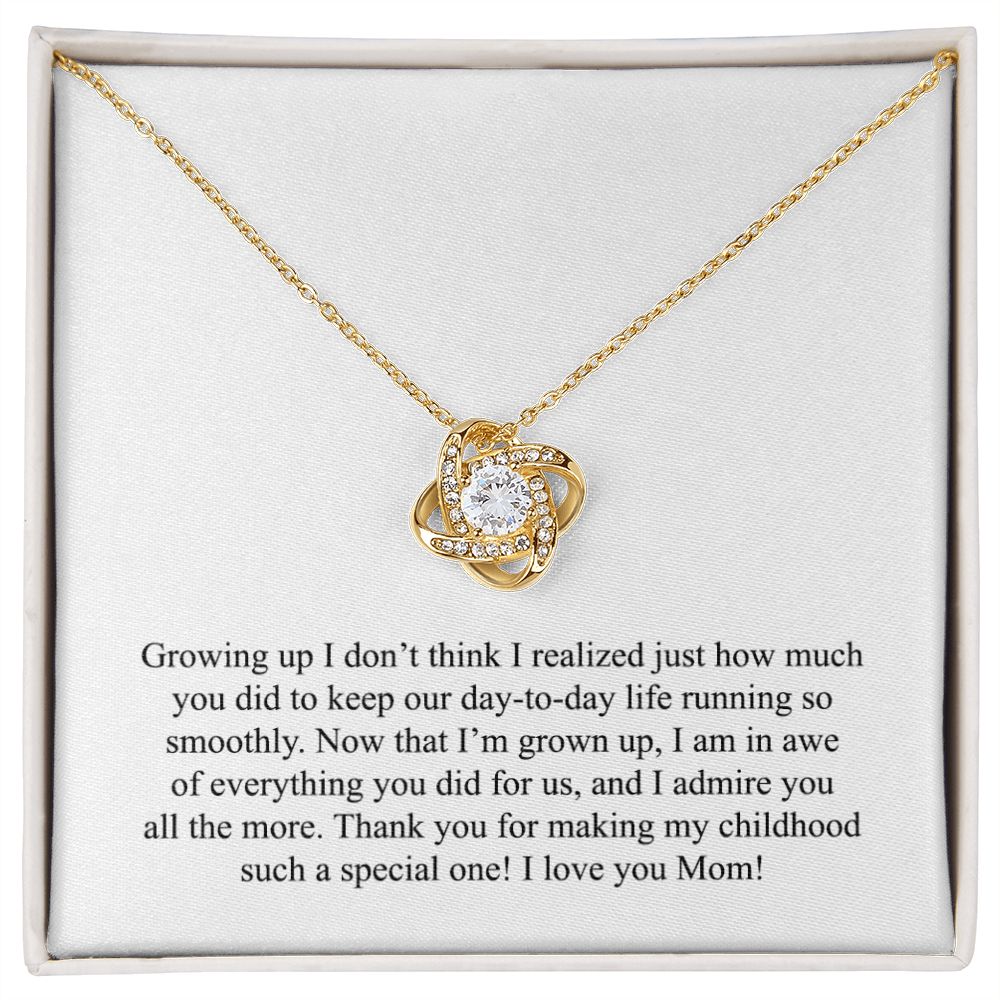 Happy Mother's Day (From Daughter) 007 - 18K Yellow Gold Finish Love Knot Necklace