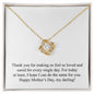 Happy Mother's Day (From Husband) 006 - 18K Yellow Gold Finish Love Knot Necklace