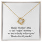 Happy Mother's Day 017 - 18K Yellow Gold Finish Love Knot Necklace
