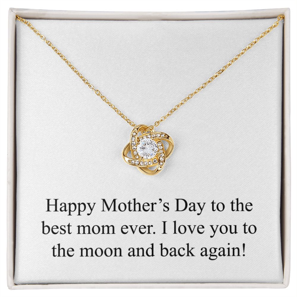 Happy Mother's Day 003 - 18K Yellow Gold Finish Love Knot Necklace