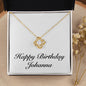 Happy Birthday Johanna - 18K Yellow Gold Finish Love Knot Necklace