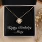 Happy Birthday Mary v2 - 18K Yellow Gold Finish Love Knot Necklace